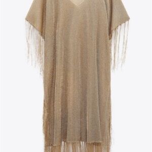 Zara Gold Fringe Dress M worn once